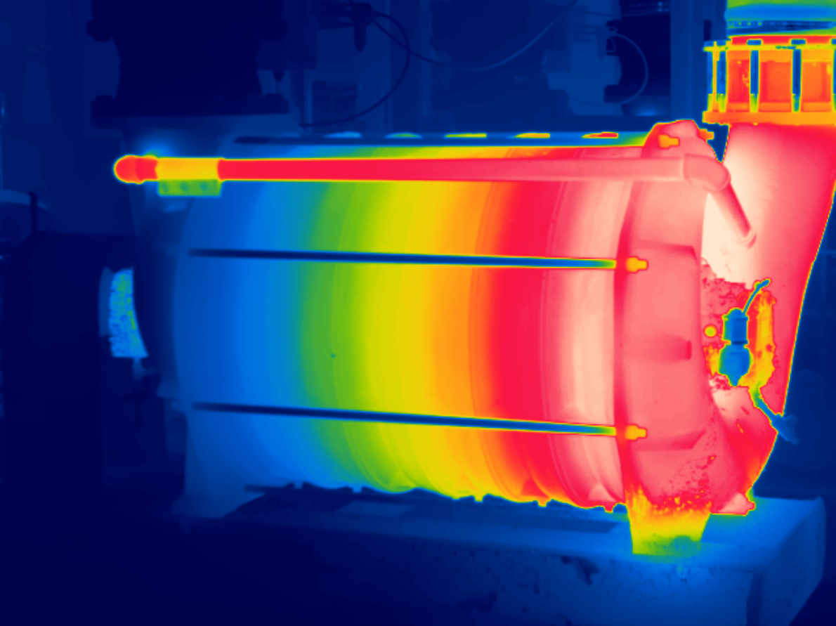 Thermal scan of blower motor showing heat distribution